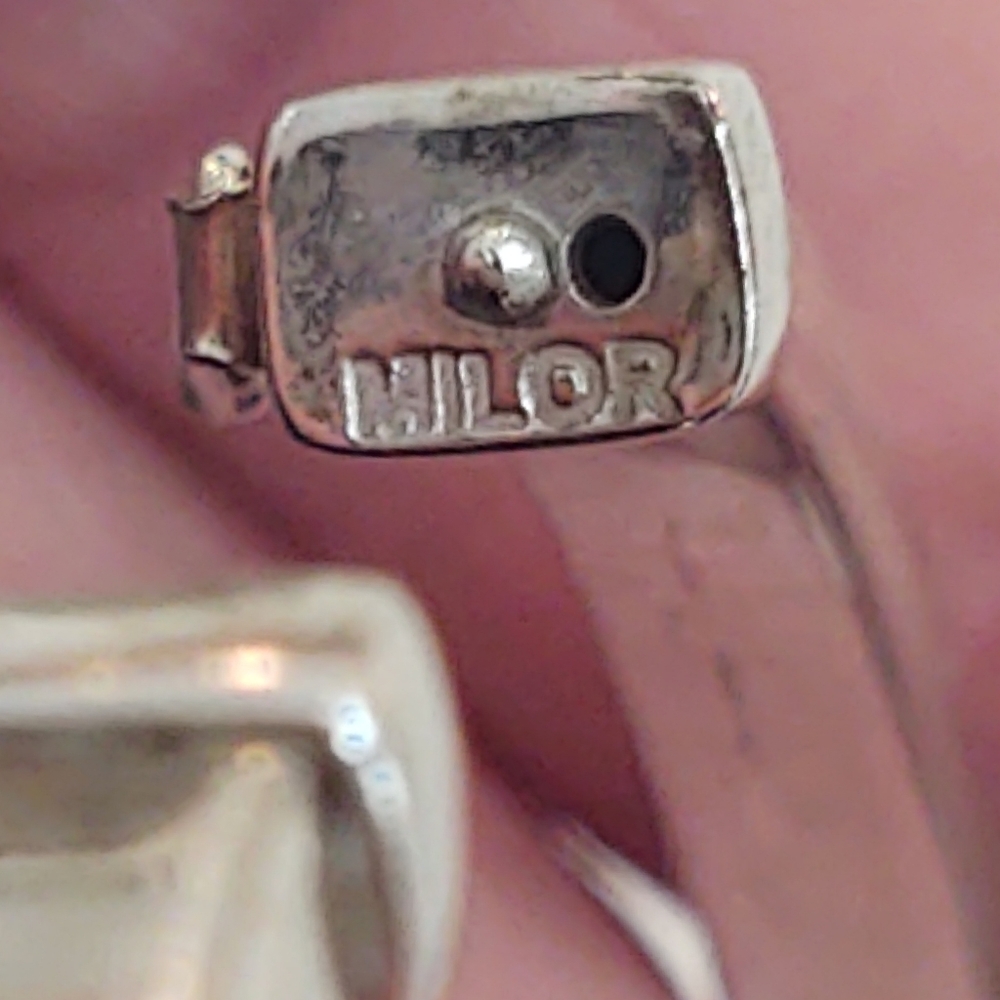 Vintage Milor Italy Sterling Silver Hinge Bangle Bracelet - Picture 7 of 7